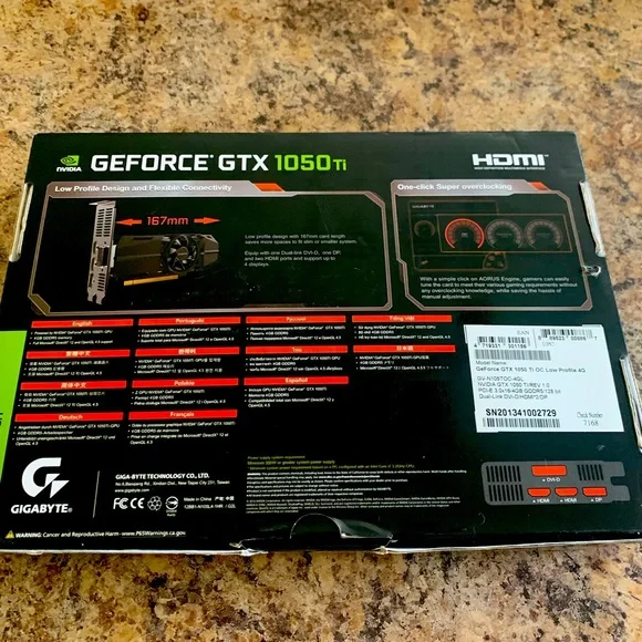 GIGABYTE GeForce GTX 1050 Ti Low Profile